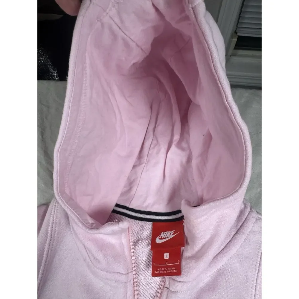 Nike Girls Full Zip Hoodie Large Pink Sweatshirt